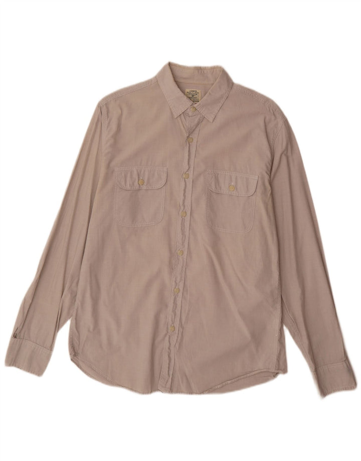 J. Crew Mens Shirt Medium Beige Cotton