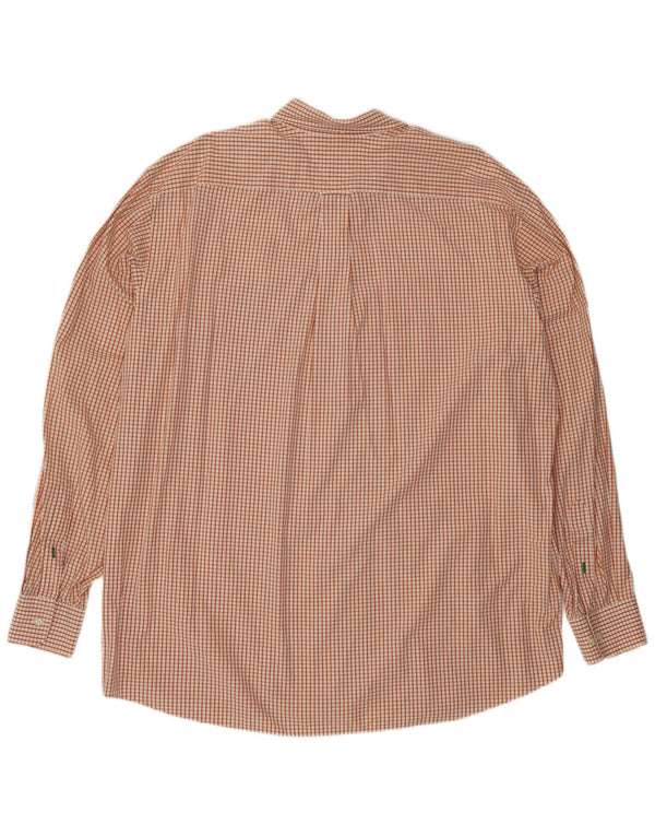 Tommy Hilfiger Mens Shirt Size 17 1/2 XL Orange Check