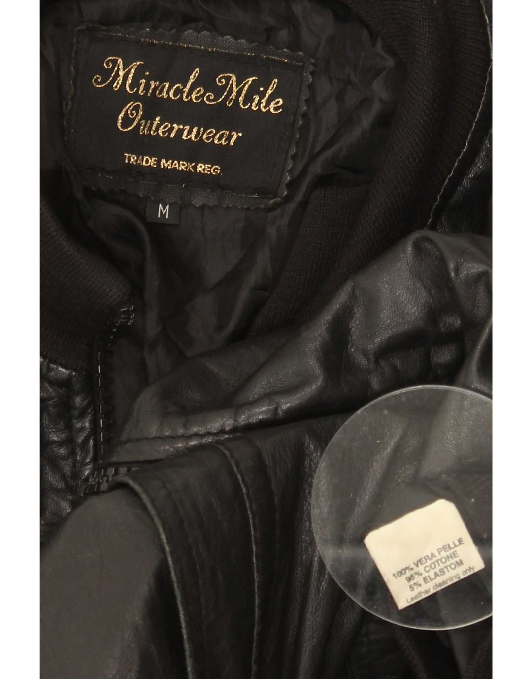 Vintage Womens Leather Jacket UK 14 Medium Black