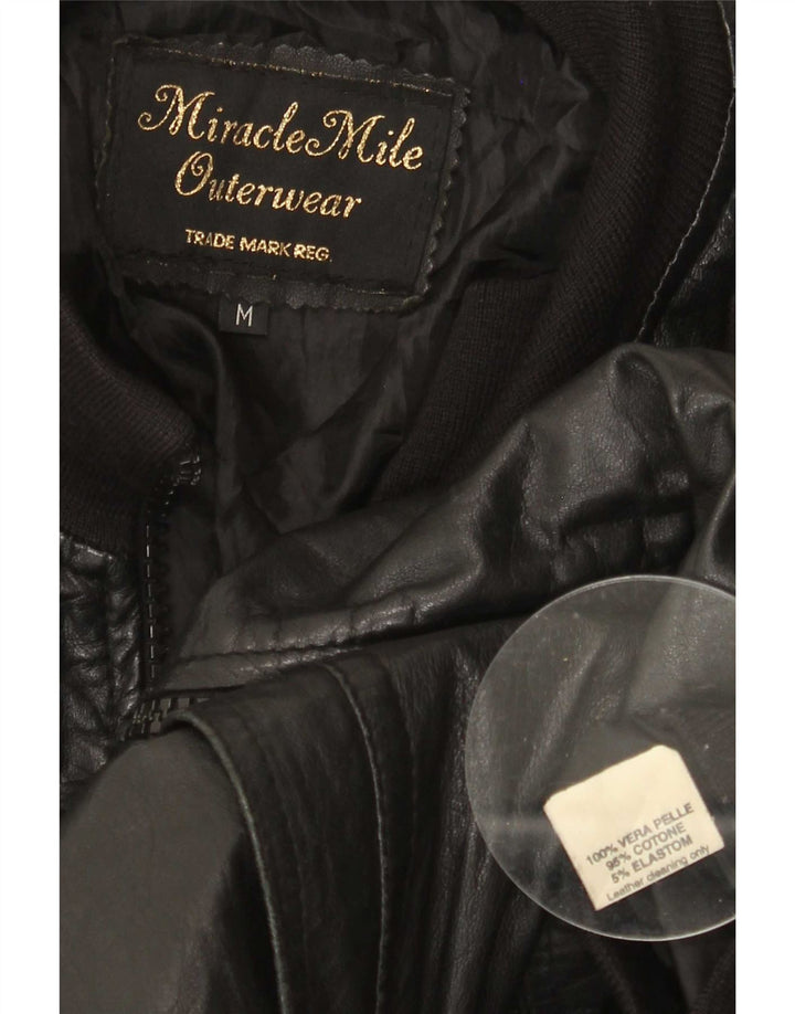 Vintage Womens Leather Jacket UK 14 Medium Black