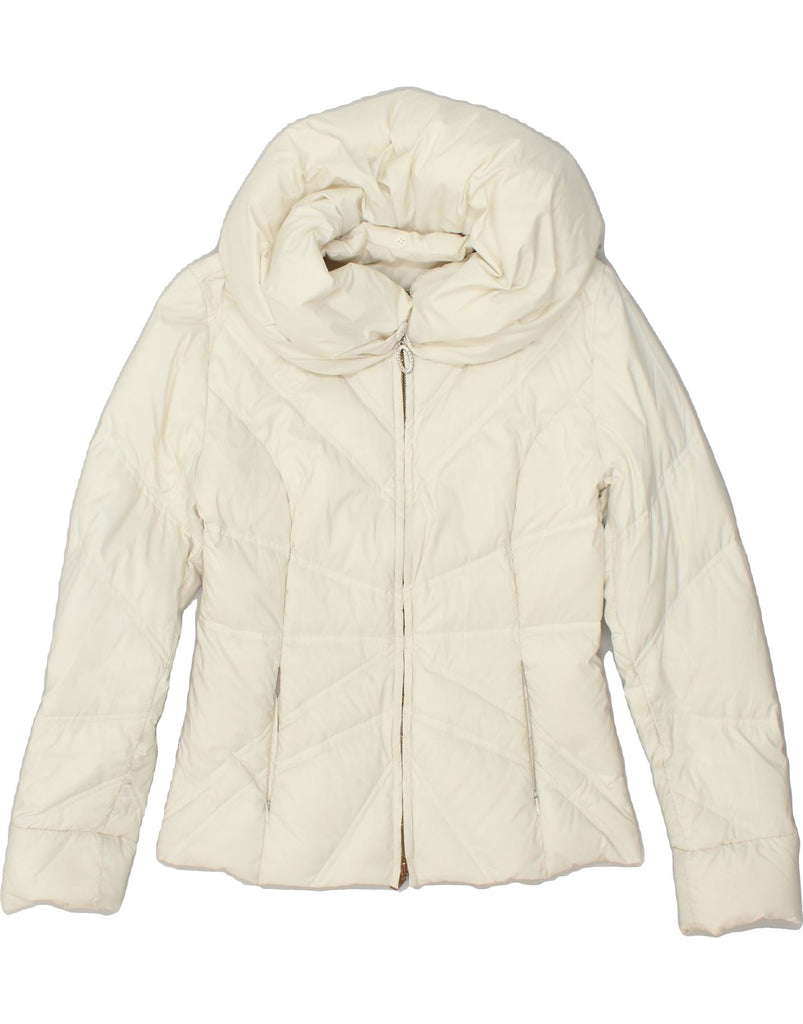 TRUSSARDI Womens Padded Jacket IT 42 Medium White Polyester | Vintage Trussardi | Thrift | Second-Hand Trussardi | Used Clothing | Messina Hembry 