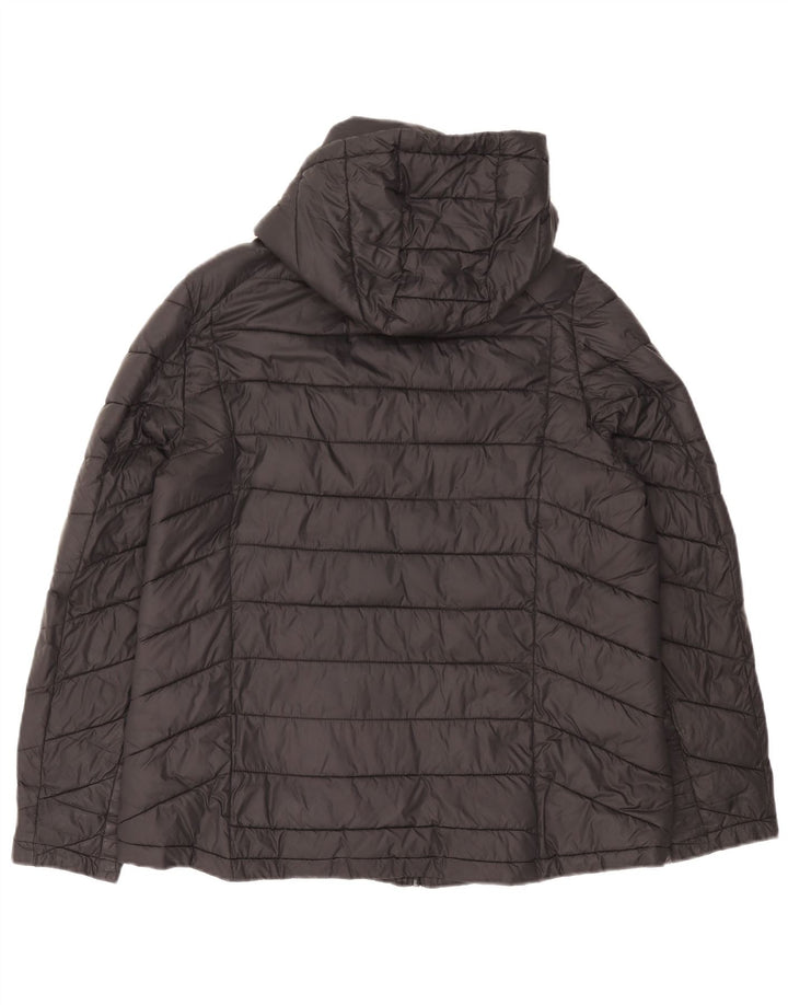 Fat Face Womens Hooded Padded Jacket UK 16 Large Black Nylon