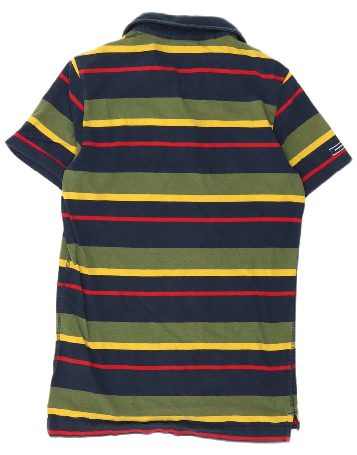 Superdry Mens Polo Shirt Small Multicoloured Striped Cotton
