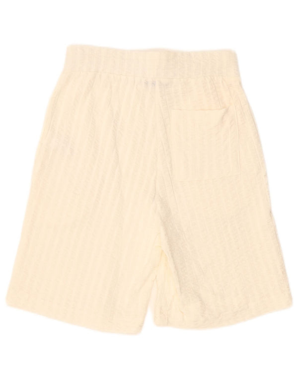 Zara Mens Sport Shorts Small Off White Striped Cotton