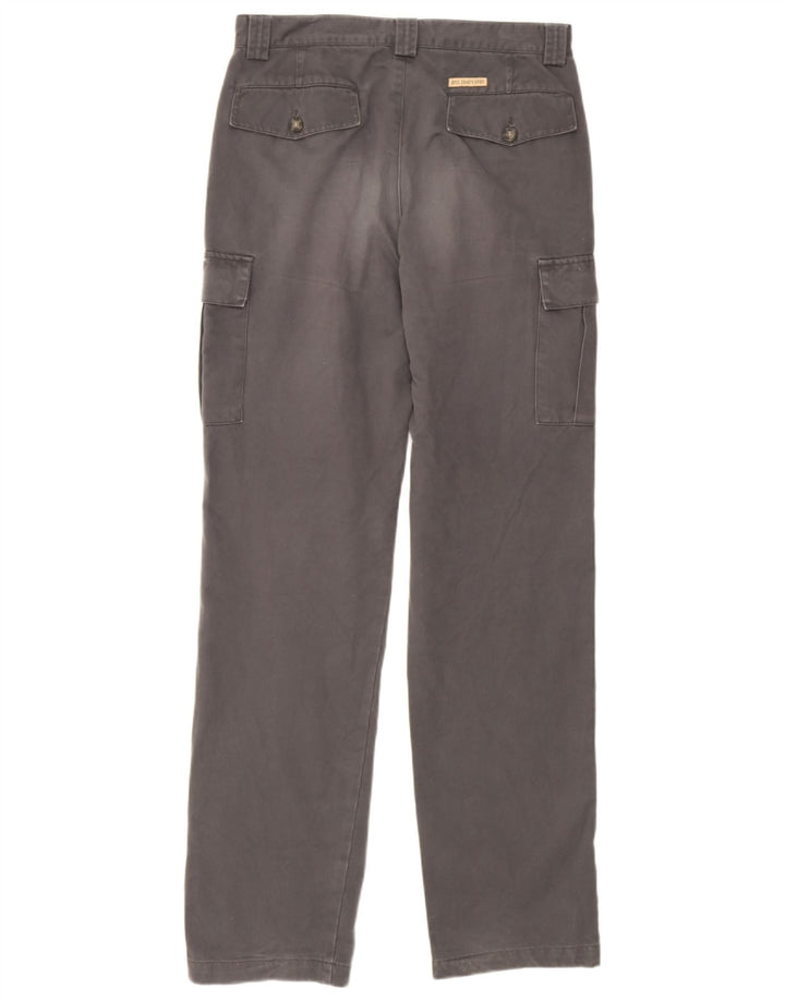 Rifle Mens Straight Cargo Trousers W32  L34 Grey Cotton