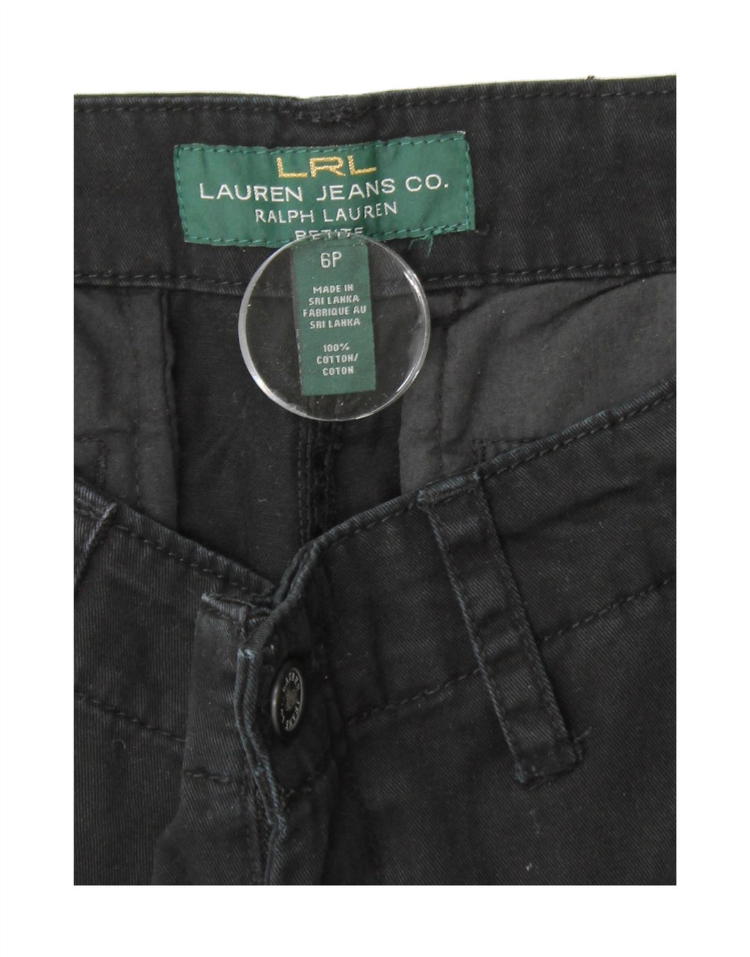 RALPH LAUREN Womens Straight Capri Trousers US 6 Medium W30 L23 Black Vintage Ralph Lauren and Second-Hand Ralph Lauren from Messina Hembry 