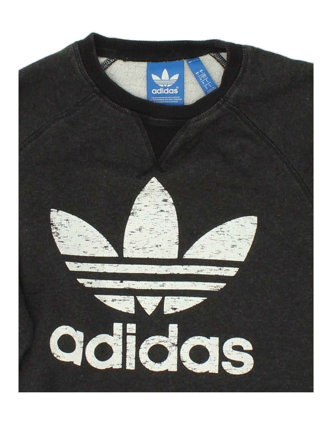 ADIDAS Mens Graphic Sweatshirt Jumper Small Grey Cotton Vintage Adidas and Second-Hand Adidas from Messina Hembry 