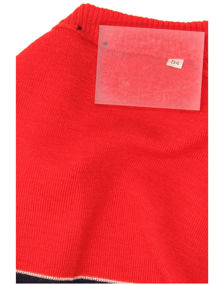 Vintage Womens Crew Neck Jumper Sweater IT 54 3XL Red Striped