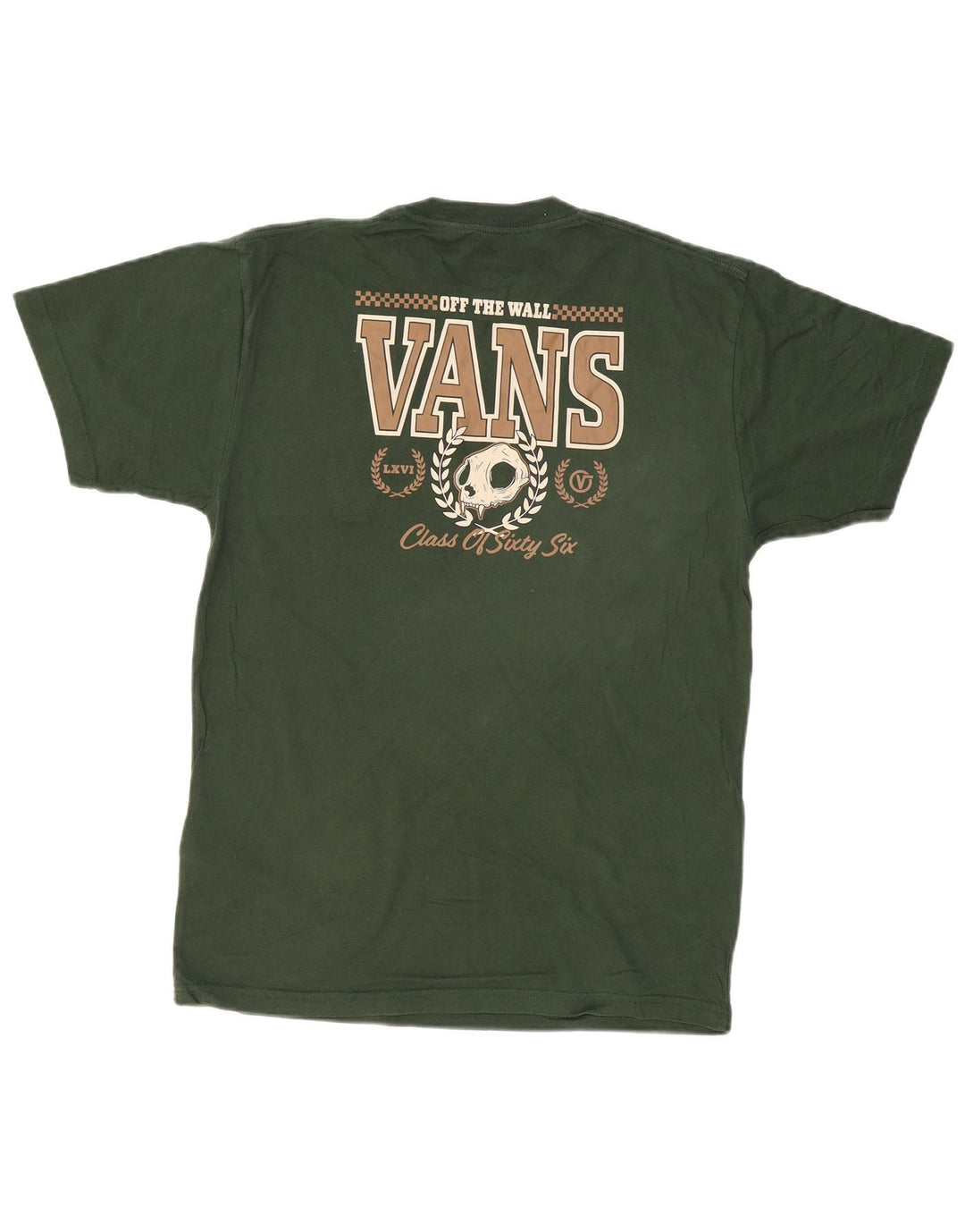 VANS Mens Graphic T-Shirt Top Medium Green Cotton