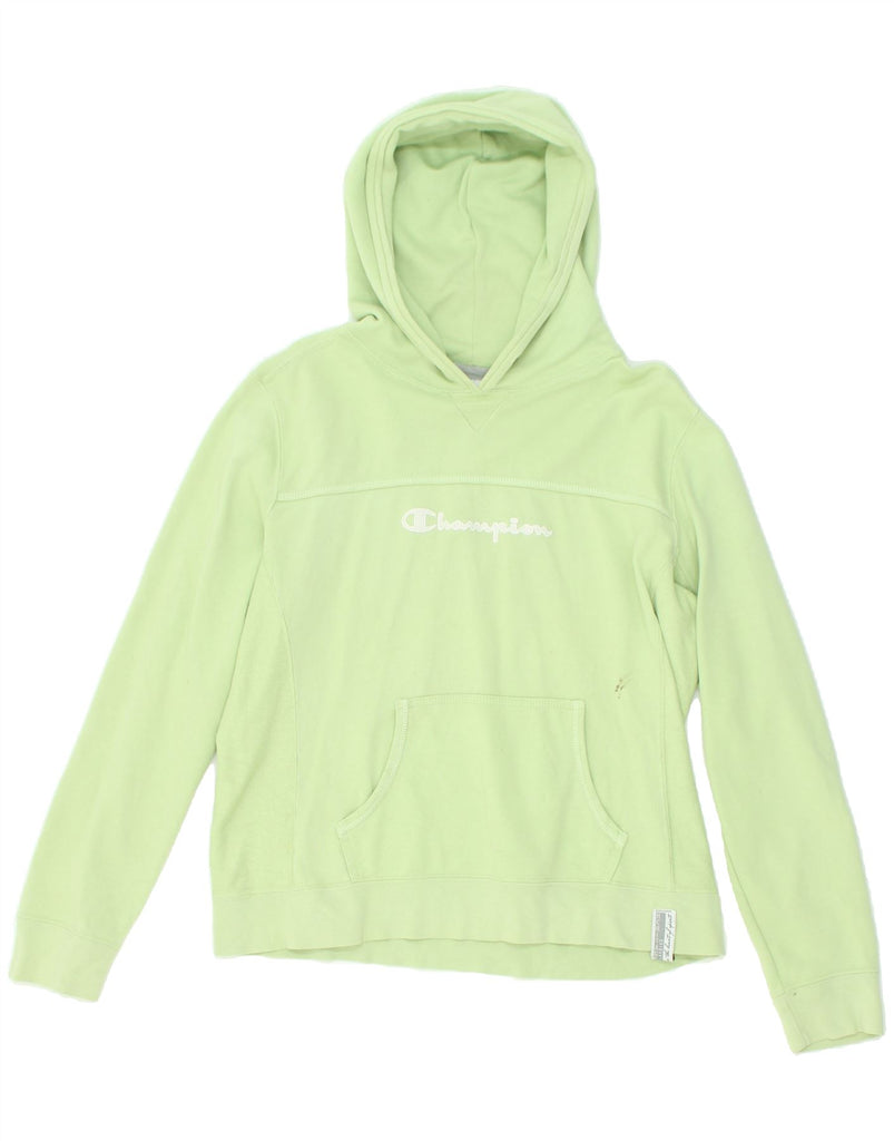 CHAMPION Womens Graphic Hoodie Jumper XL Green Cotton | Vintage Champion | Thrift | Second-Hand Champion | Used Clothing | Messina Hembry 