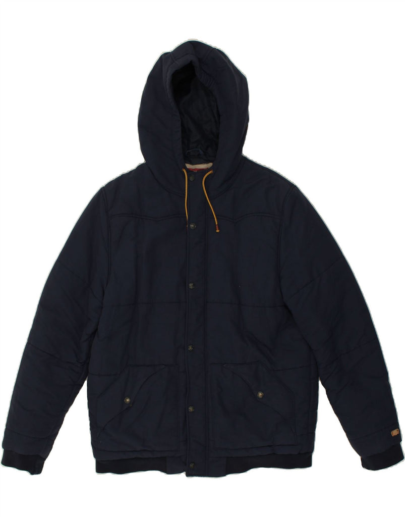 LEVI'S Mens Hooded Padded Jacket UK 40 Large Navy Blue Polyamide Vintage Levi's and Second-Hand Levi's from Messina Hembry 