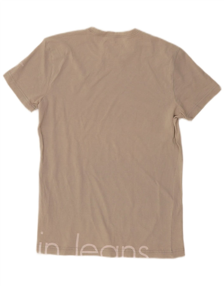 Calvin Klein Mens Graphic T-Shirt Top Small Off White Cotton