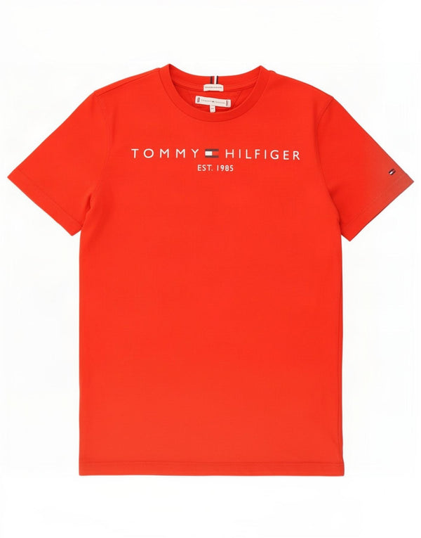 Tommy Hilfiger Boys Graphic T-Shirt Top 13-14 Years Red Cotton