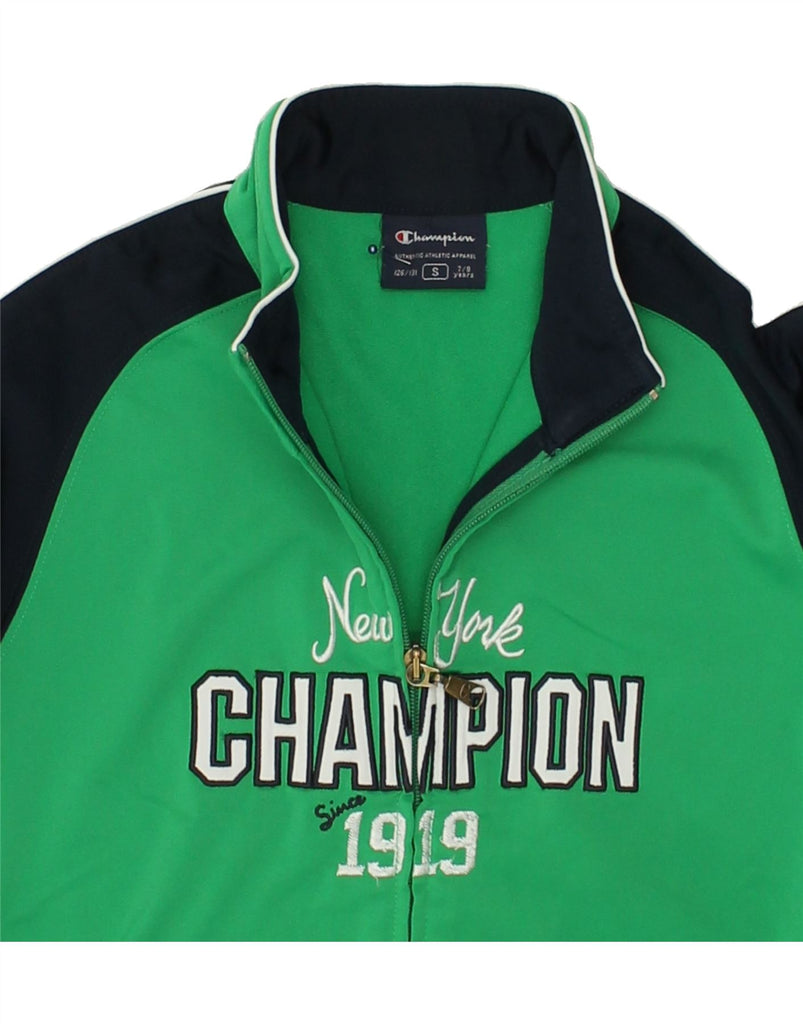 CHAMPION Boys Graphic Tracksuit Top Jacket 7-8 Year Small  Green | Vintage Champion | Thrift | Second-Hand Champion | Used Clothing | Messina Hembry 