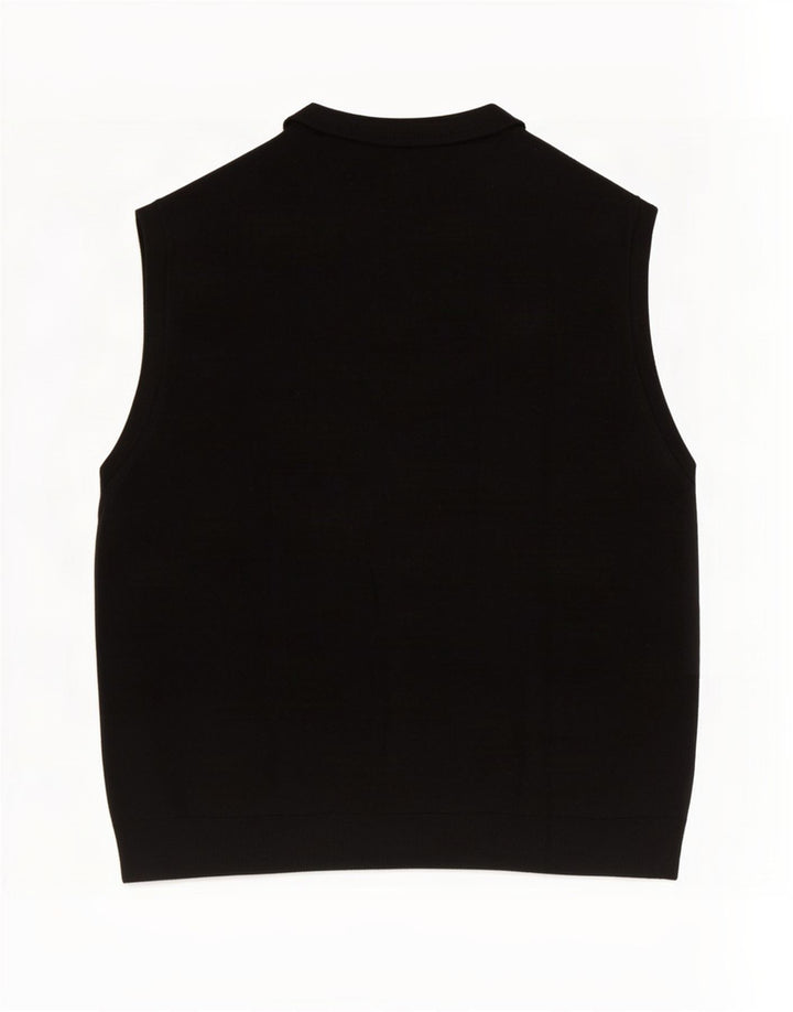Marks & Spencer Mens Vest Tank Top Large Black New Wool
