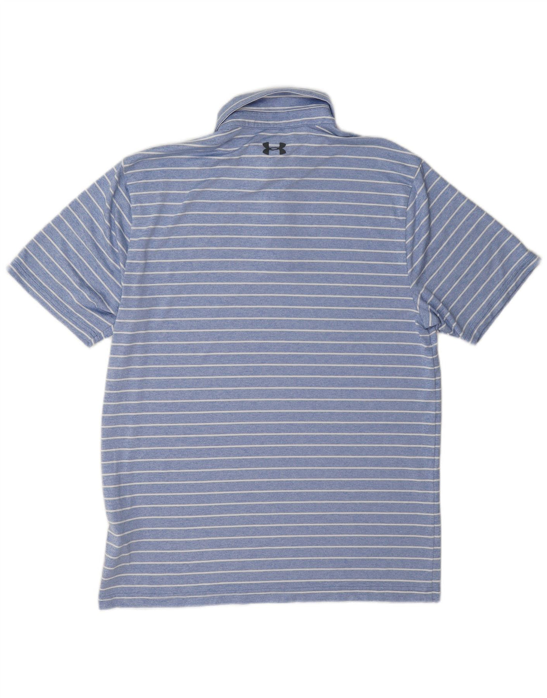 Under Armour Mens Polo Shirt Medium Blue Pinstripe Polyester