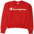 CHAMPION Womens Crop Graphic Sweatshirt Jumper UK 14 Medium Red