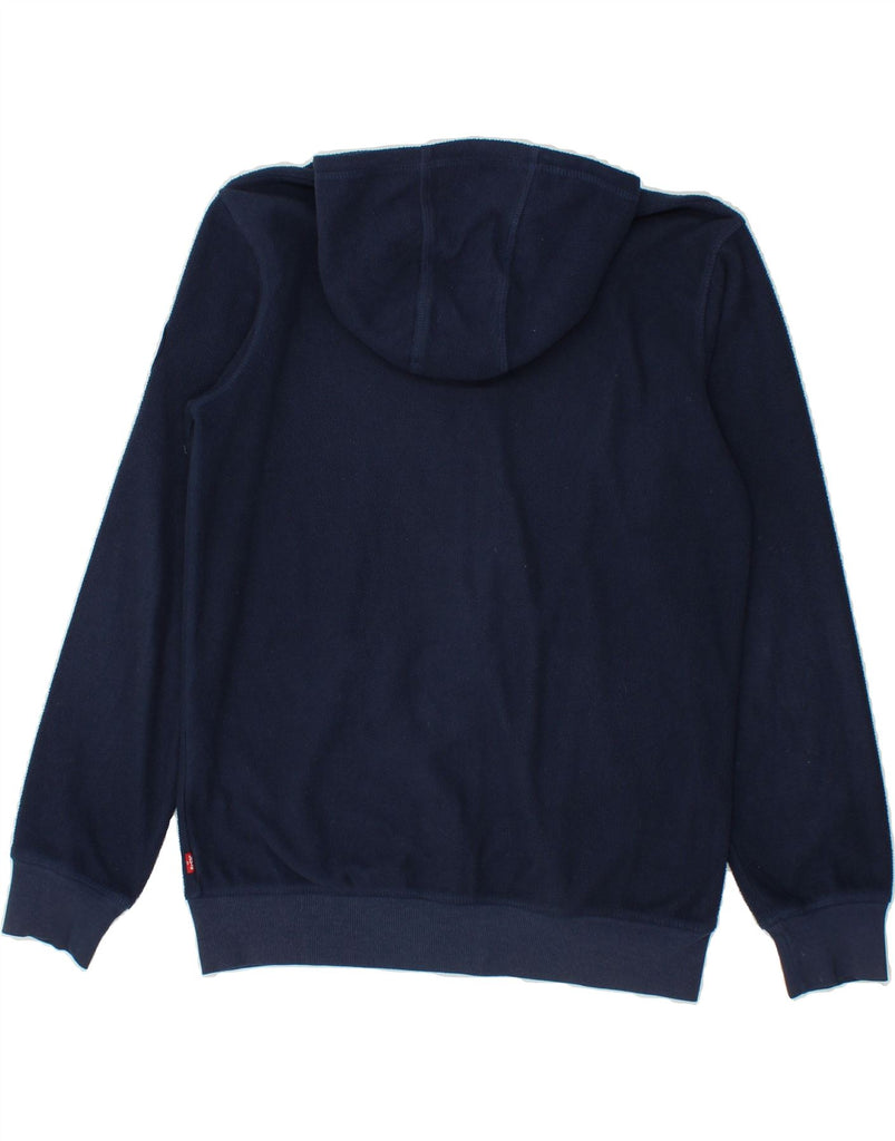 LEVI'S Boys Graphic Fleece Zip Hoodie Sweater 13-14 Years XL Navy Blue Vintage Levi's and Second-Hand Levi's from Messina Hembry 