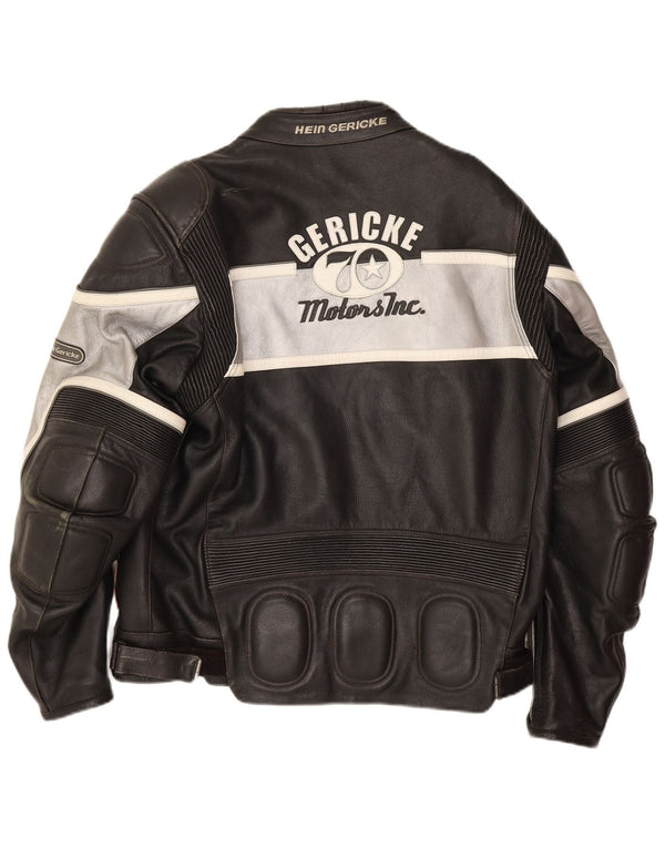Hein Gericke Mens Motorcycle Racer Jacket UK 36 Small Black Colourblock