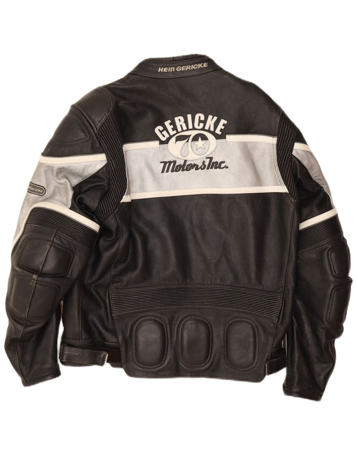 Hein Gericke Mens Motorcycle Racer Jacket UK 36 Small Black Colourblock