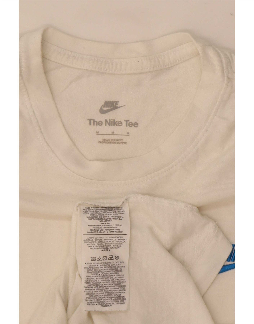 Nike Mens T-Shirt Top Medium Off White Cotton