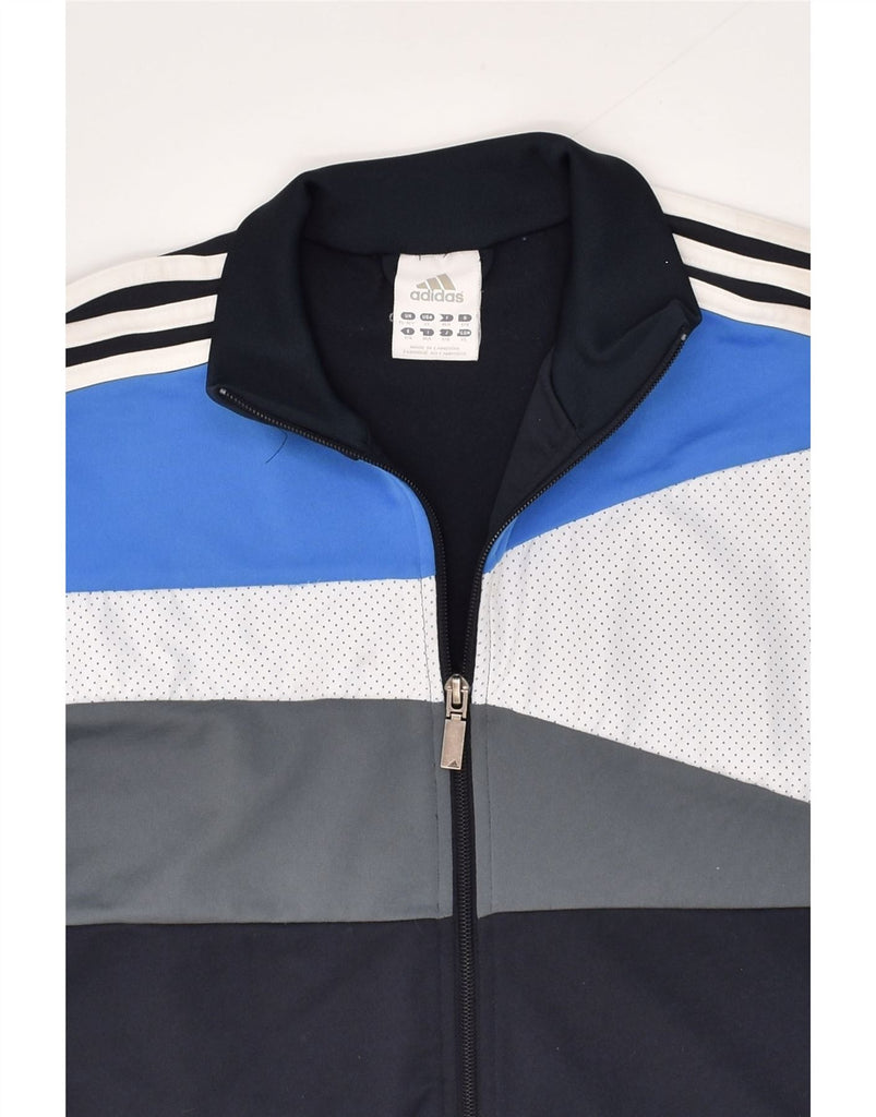 ADIDAS Boys Tracksuit Top Jacket 15-16 Years Navy Blue Colourblock | Vintage Adidas | Thrift | Second-Hand Adidas | Used Clothing | Messina Hembry 