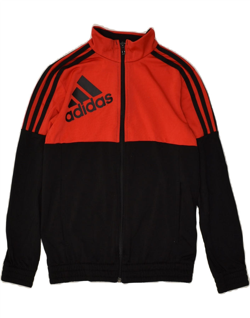 ADIDAS Boys Graphic Tracksuit Top Jacket 11-12 Years Red Colourblock | Vintage Adidas | Thrift | Second-Hand Adidas | Used Clothing | Messina Hembry 