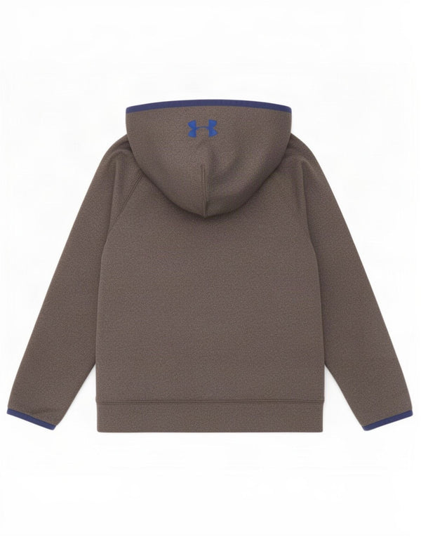 Under Armour Boys Cold Gear Graphic Hoodie Jumper 7-8 Years Small Grey