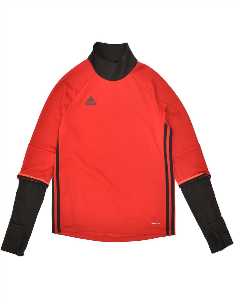 ADIDAS Boys Climacool Top Long Sleeve 11-12 Years Red Colourblock | Vintage Adidas | Thrift | Second-Hand Adidas | Used Clothing | Messina Hembry 