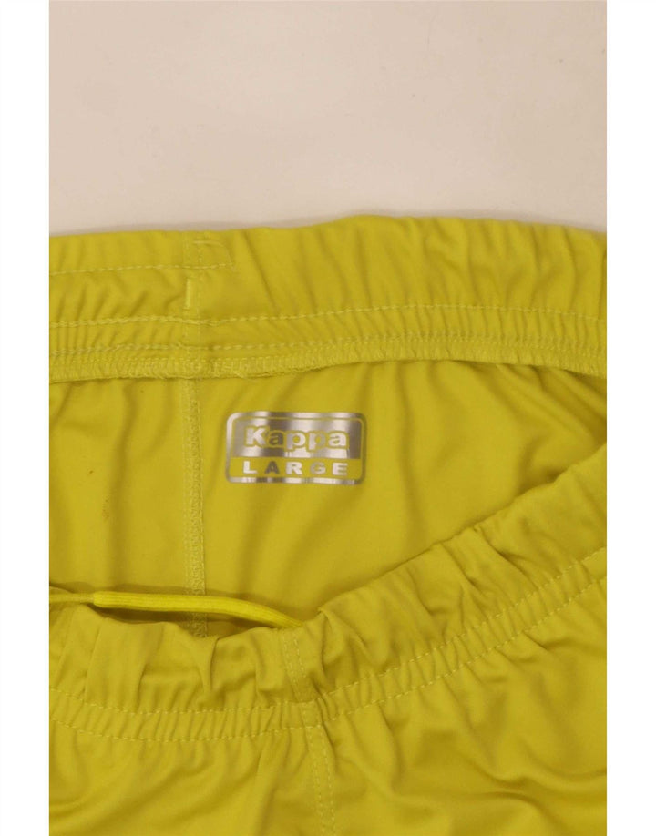 Kappa Mens Graphic Sport Shorts Large Yellow Polyester