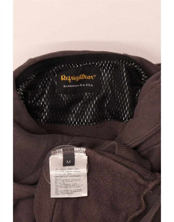 Refrigiwear Mens Graphic Hoodie Jumper Medium Grey Cotton