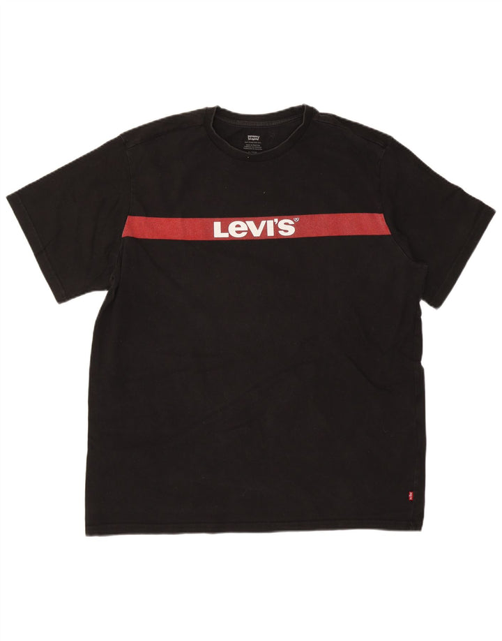 Levi's Mens Graphic T-Shirt Top XL Black Cotton