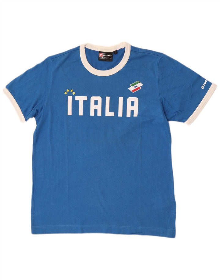Lotto Mens Graphic T-Shirt Top Medium Blue Cotton