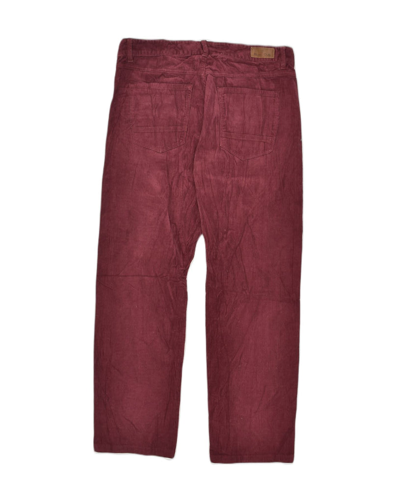 MASSIMO DUTTI Mens Straight Corduroy Trousers  W31 L27 Maroon Cotton | Vintage Massimo Dutti | Thrift | Second-Hand Massimo Dutti | Used Clothing | Messina Hembry 