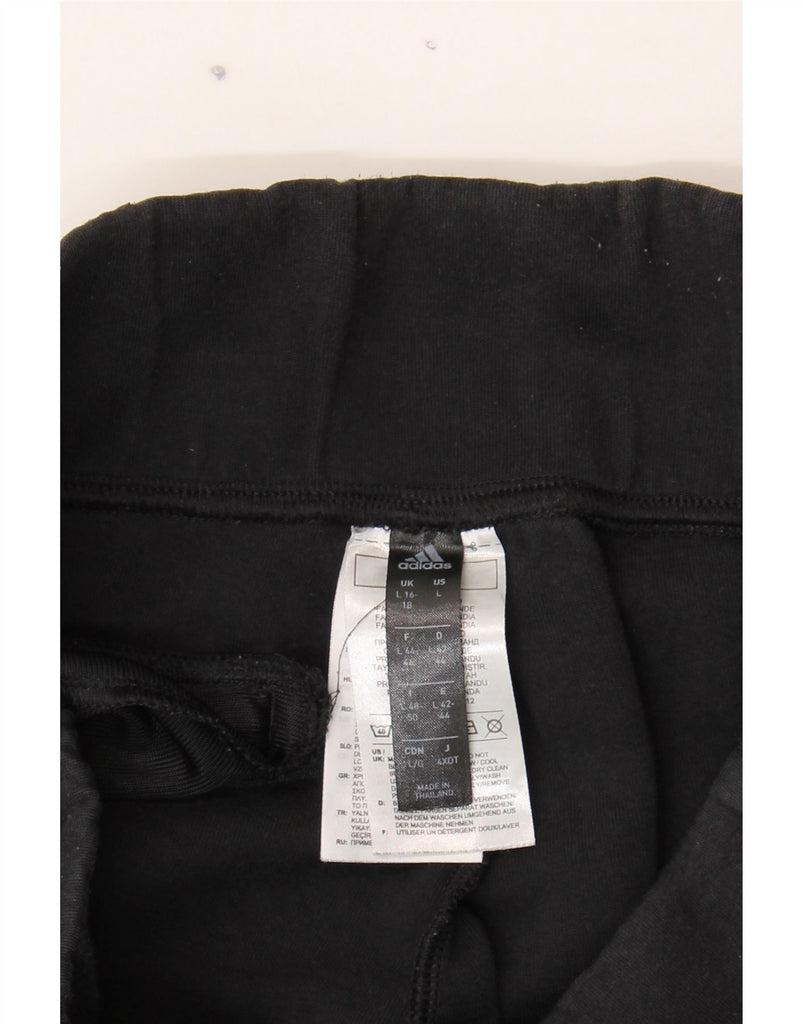 ADIDAS Womens Tracksuit Trousers Joggers UK 16/18 Large  Black Cotton Vintage Adidas and Second-Hand Adidas from Messina Hembry 