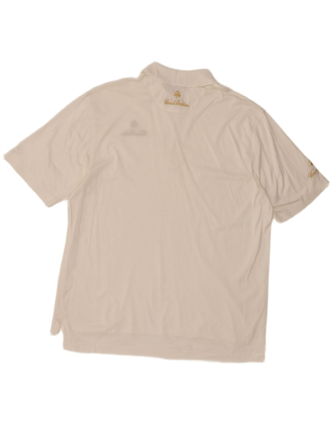 Brooks Brothers Mens Graphic Polo Shirt Medium White Cotton