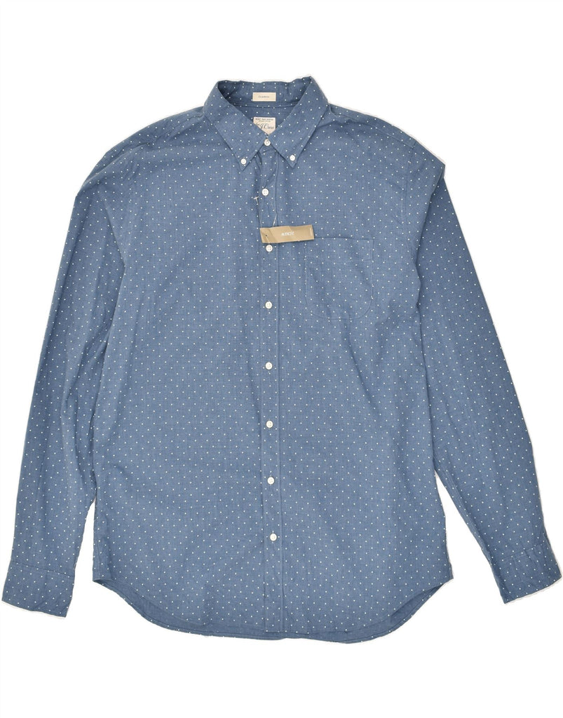 J. CREW Mens Classic Shirt XL Blue Spotted Cotton | Vintage J. Crew | Thrift | Second-Hand J. Crew | Used Clothing | Messina Hembry 