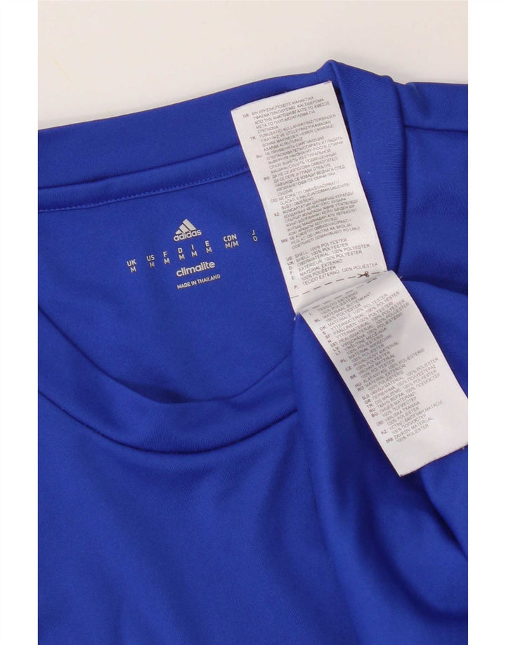 Adidas Mens Climalite T-Shirt Top Medium Blue Polyester