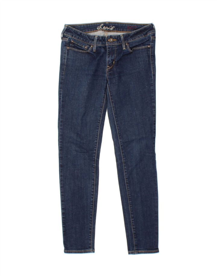 LEVI'S Womens Skinny Jeans W26 L28 Navy Blue Cotton Vintage Levi's and Second-Hand Levi's from Messina Hembry 