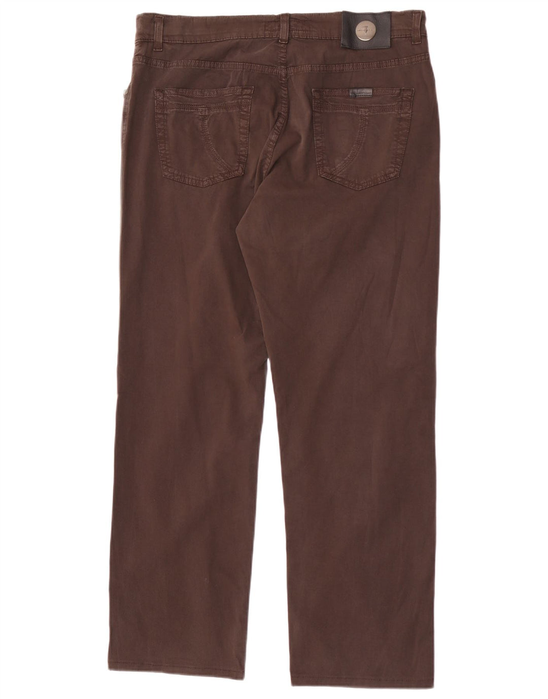 Trussardi Mens Straight Jeans W35 L30 Brown Cotton