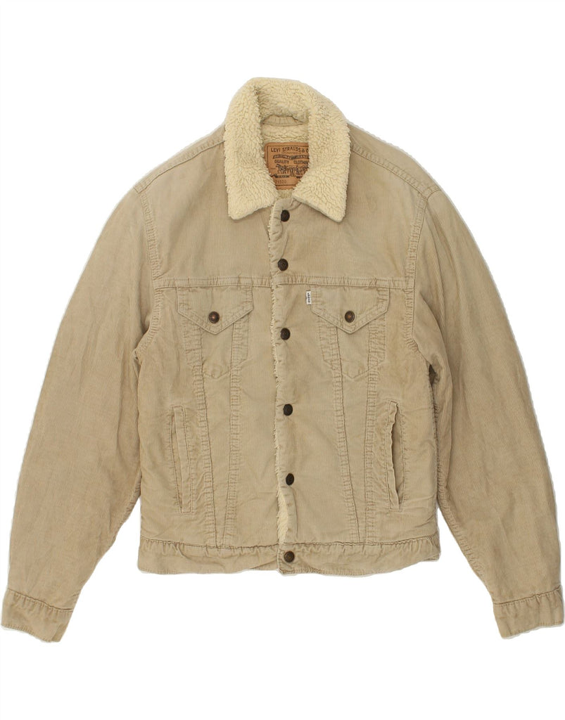 LEVI'S Mens Corduroy Sherpa Jacket UK 36 Small Beige Cotton | Vintage Levi's | Thrift | Second-Hand Levi's | Used Clothing | Messina Hembry 