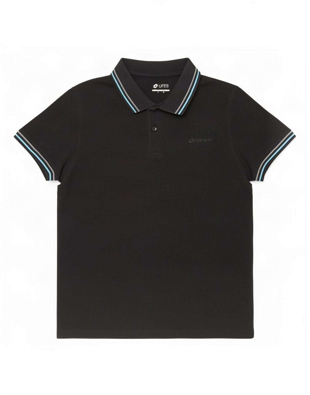 Lotto Mens Life's Polo Shirt Medium Black Striped