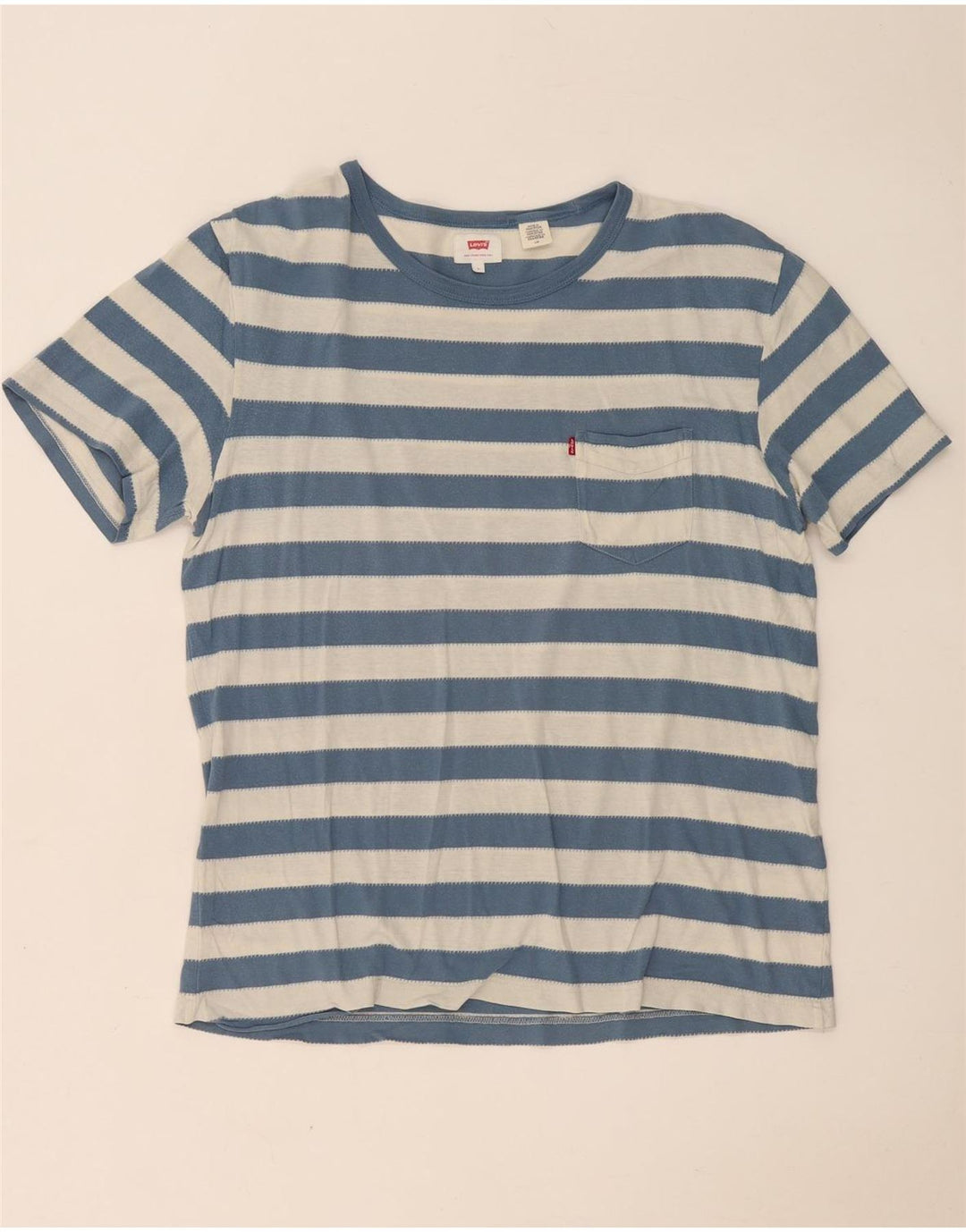Levi's Mens T-Shirt Top Large Blue Striped