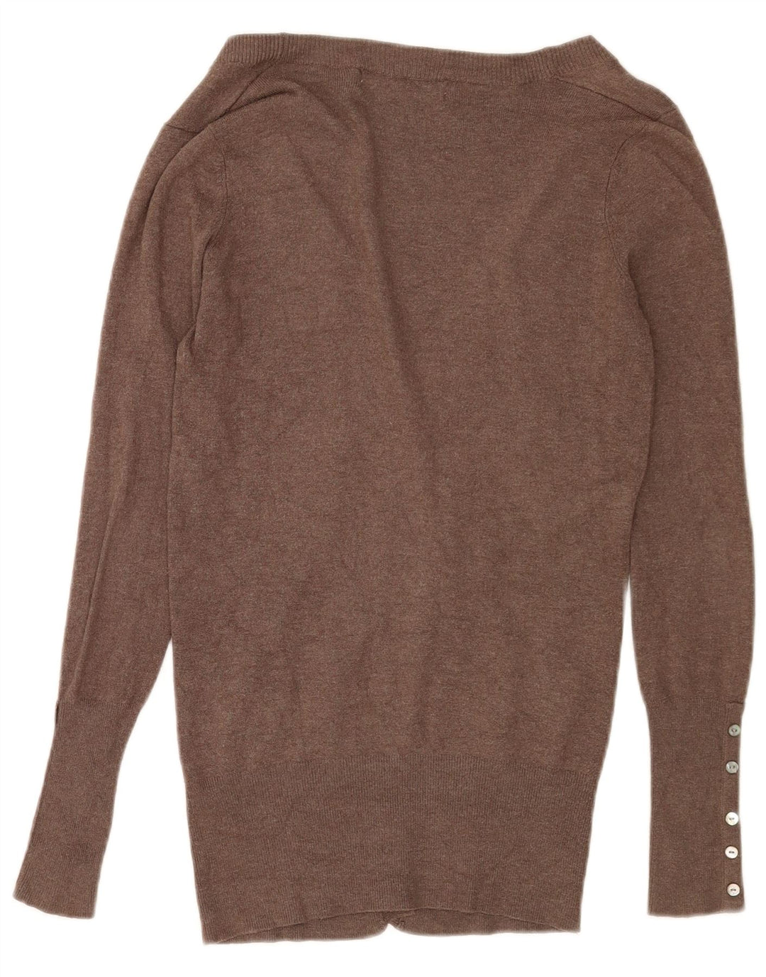 Zara Womens Cardigan Sweater UK 12 Medium Brown Rayon