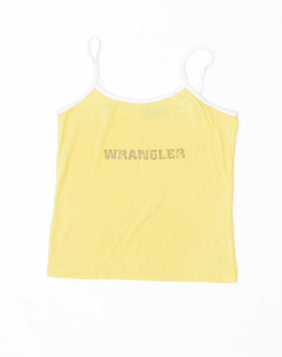 WRANGLER Womens Graphic Cami Top UK 18 XL Yellow, Vintage & Second-Hand  Clothing Online