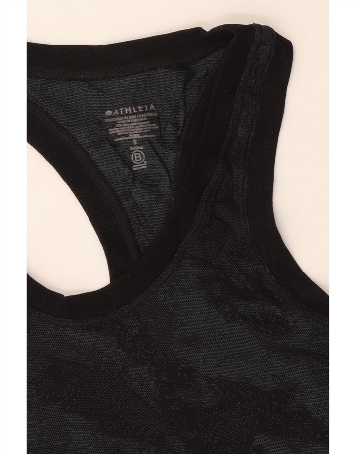 ATHLETA Womens Vest Top UK 8 Small Black Camouflage Nylon