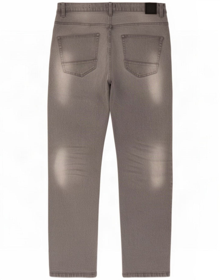 Bench Mens Straight Jeans W34 L32 Grey Cotton