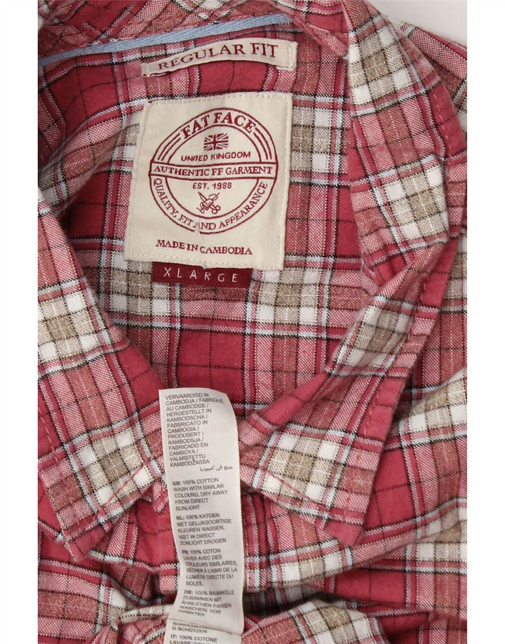 Fat Face Mens Regular Fit Shirt XL Red Check Cotton