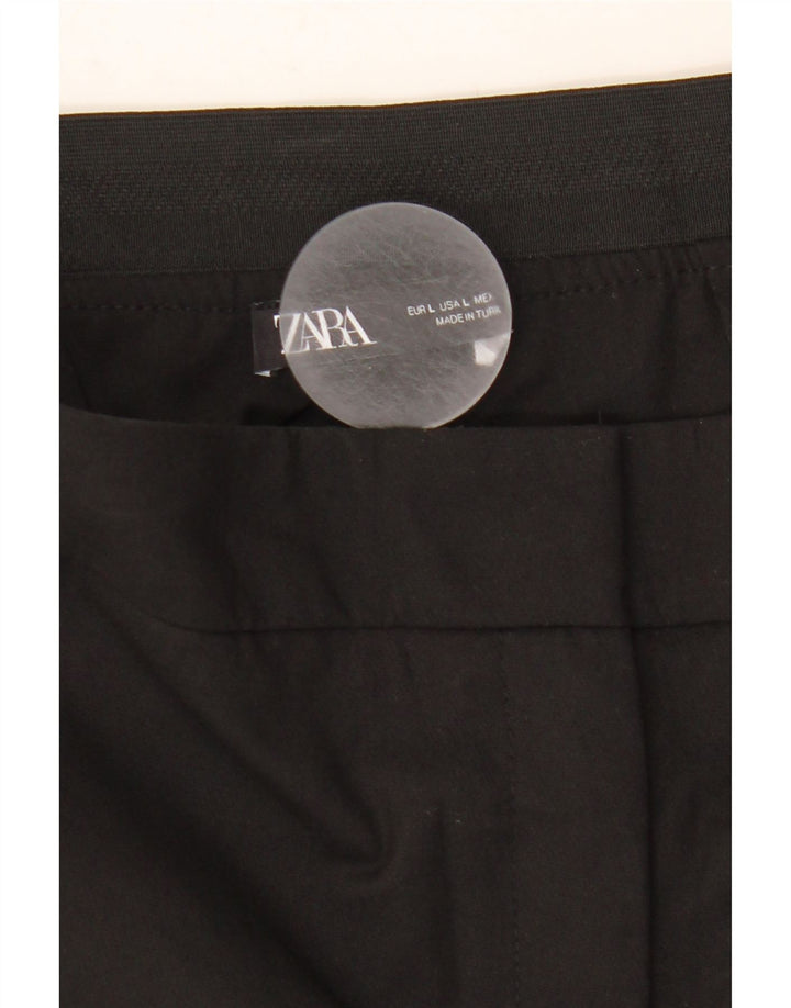 Zara Womens Straight Chino Trousers Large W30 L27 Black
