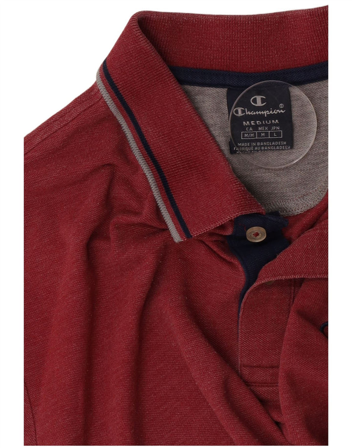 Champion Mens Polo Shirt Medium Pink